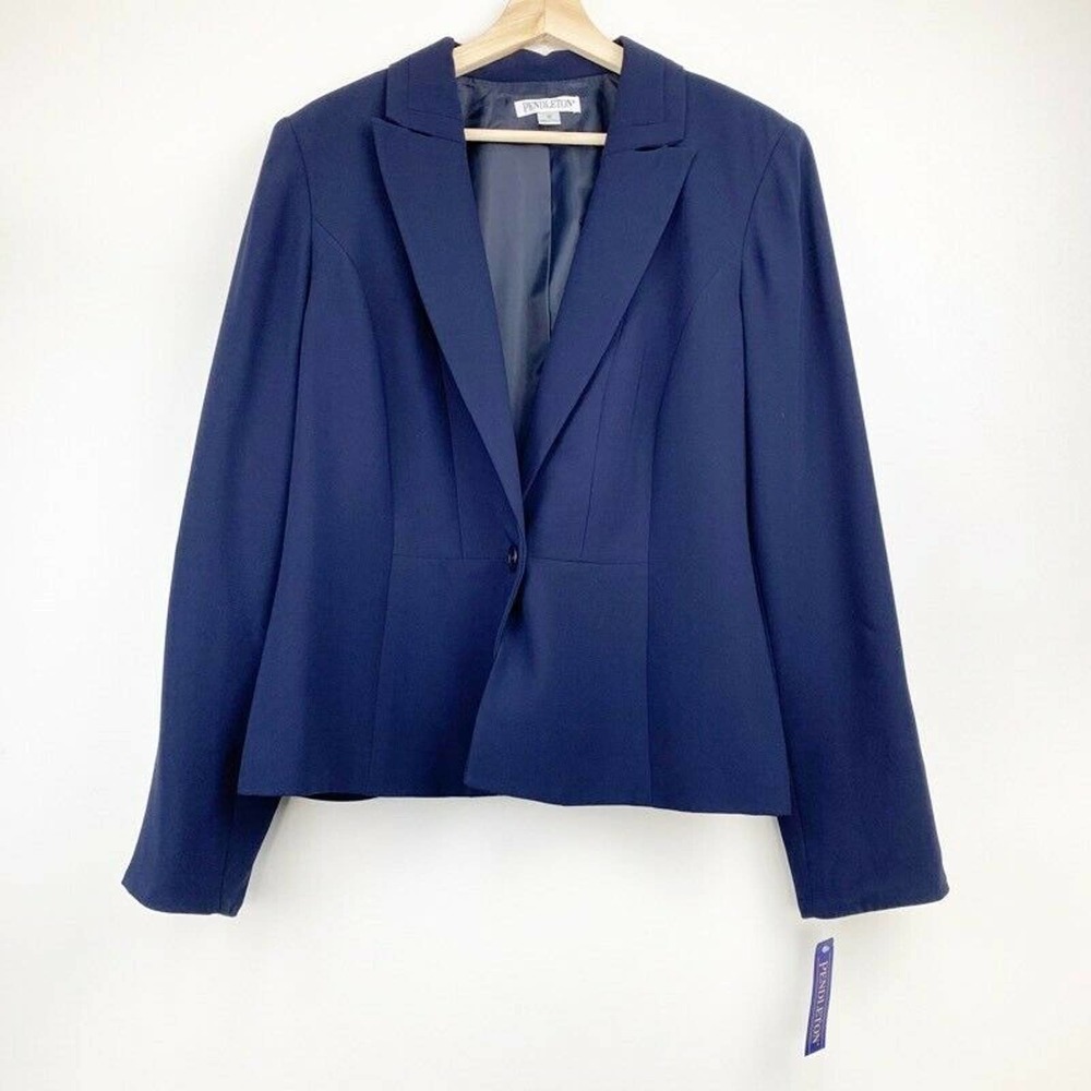 Pendleton Womens Suit Jacket Blue Blazer 16 New